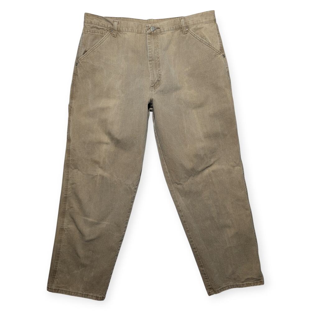 Vintage Wrangler Carpenter Jeans Mens 38x31 Rugged Workwear‎ Baggy Patina Beige